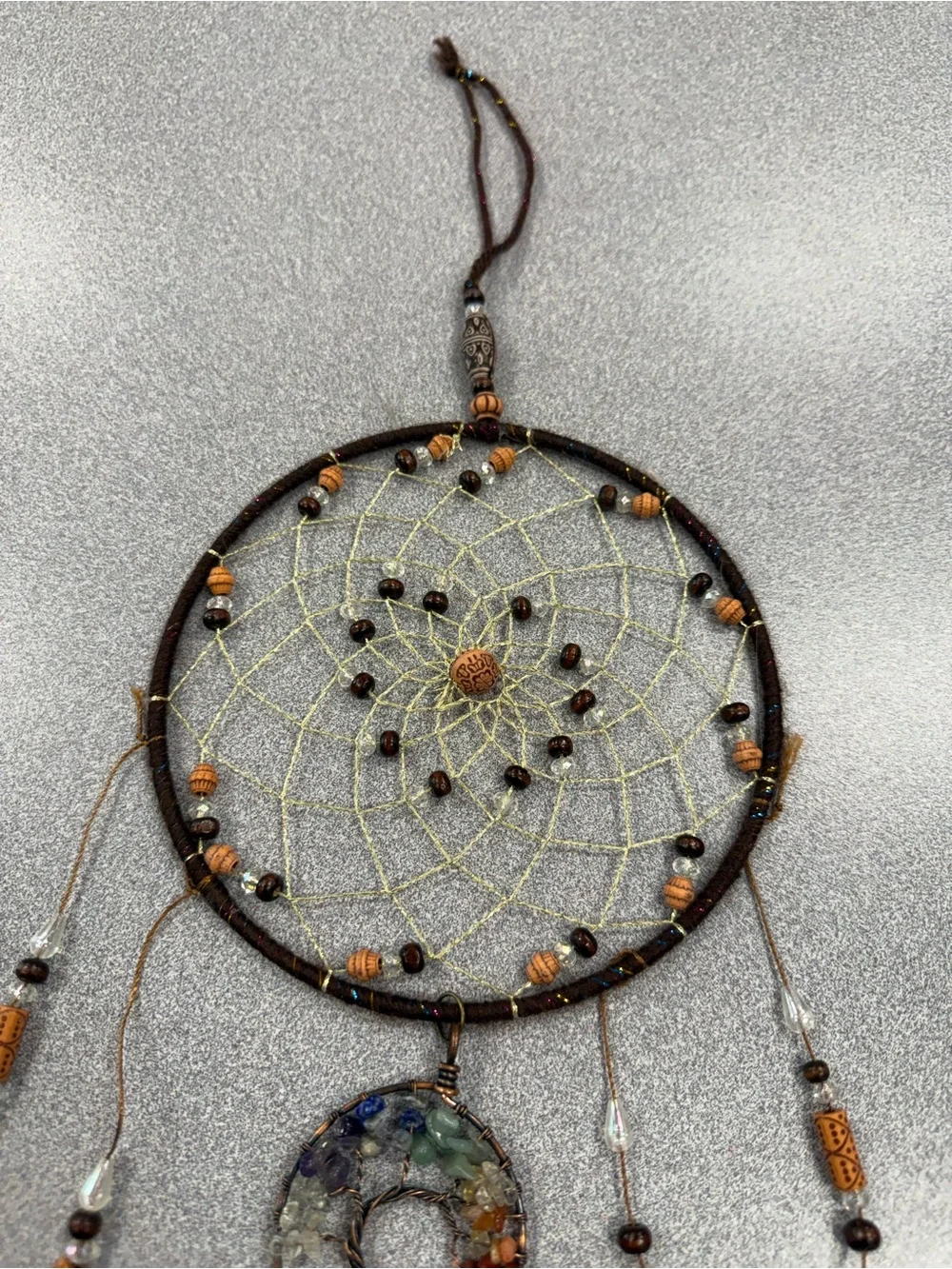 NWOT Bohemian Brown Feather Dreamcatcher Wall Hanging